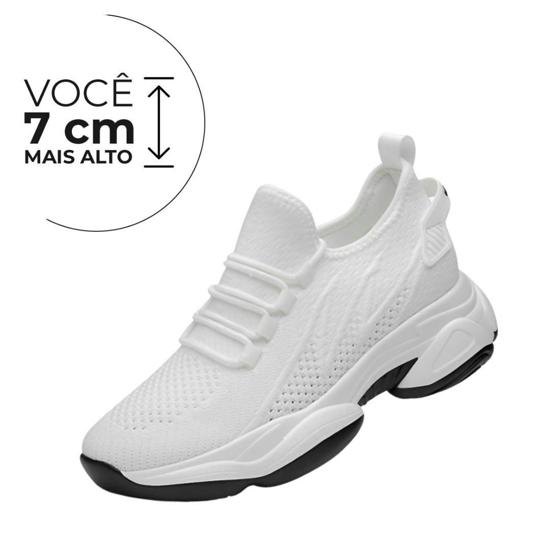 Tênis Casual Wave  - Aumenta Altura 7cm - Branco - Masculino