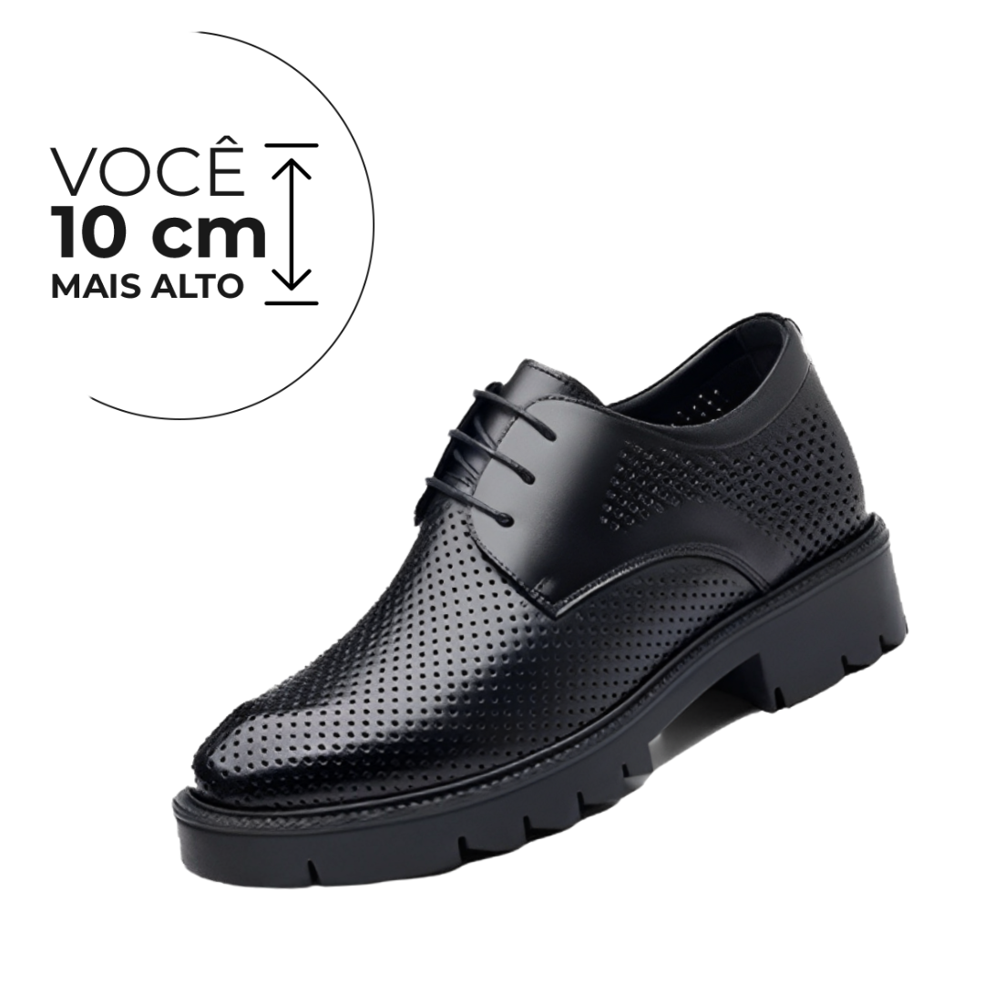 Sapato Social Imperium - Aumenta Altura 10cm - Couro Preto - Masculino