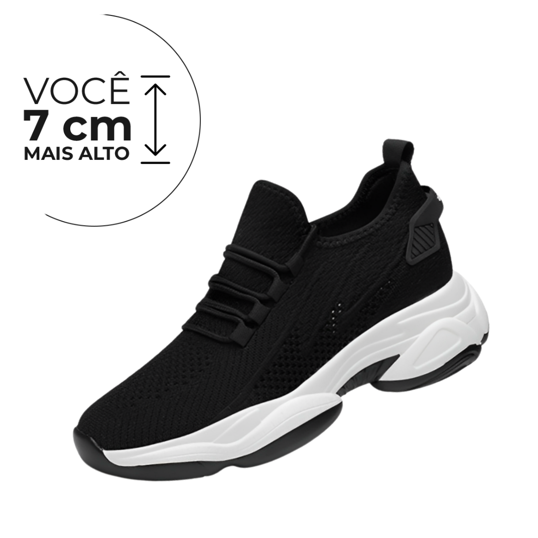 Tênis Casual Ícaro - Aumenta Altura 7cm - Preto - Masculino