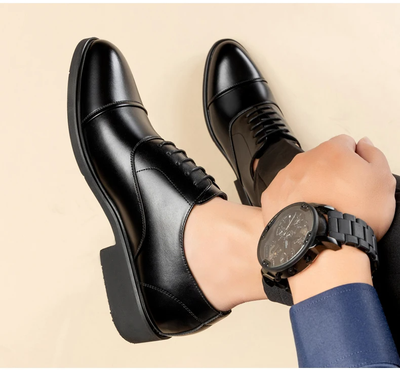 Sapato Social - Aumenta Altura 8cm - Couro Preto - Masculino2