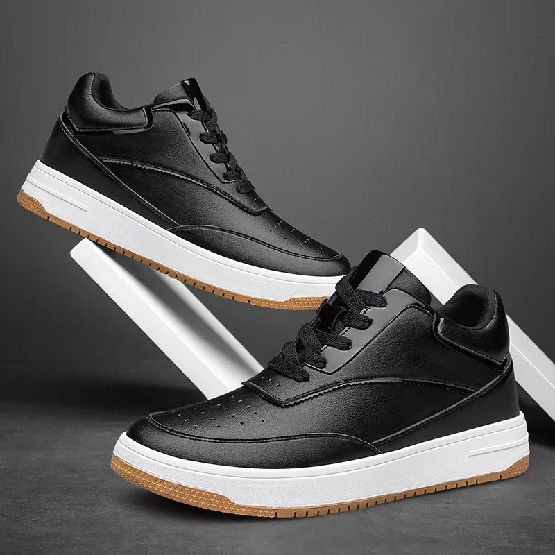 Tênis Casual - Aumenta Altura 10cm - Couro - Preto - Masculino2