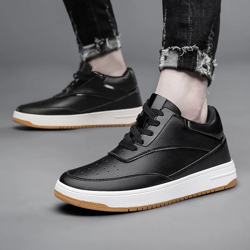 Tênis Casual - Aumenta Altura 10cm - Couro - Preto - Masculino3