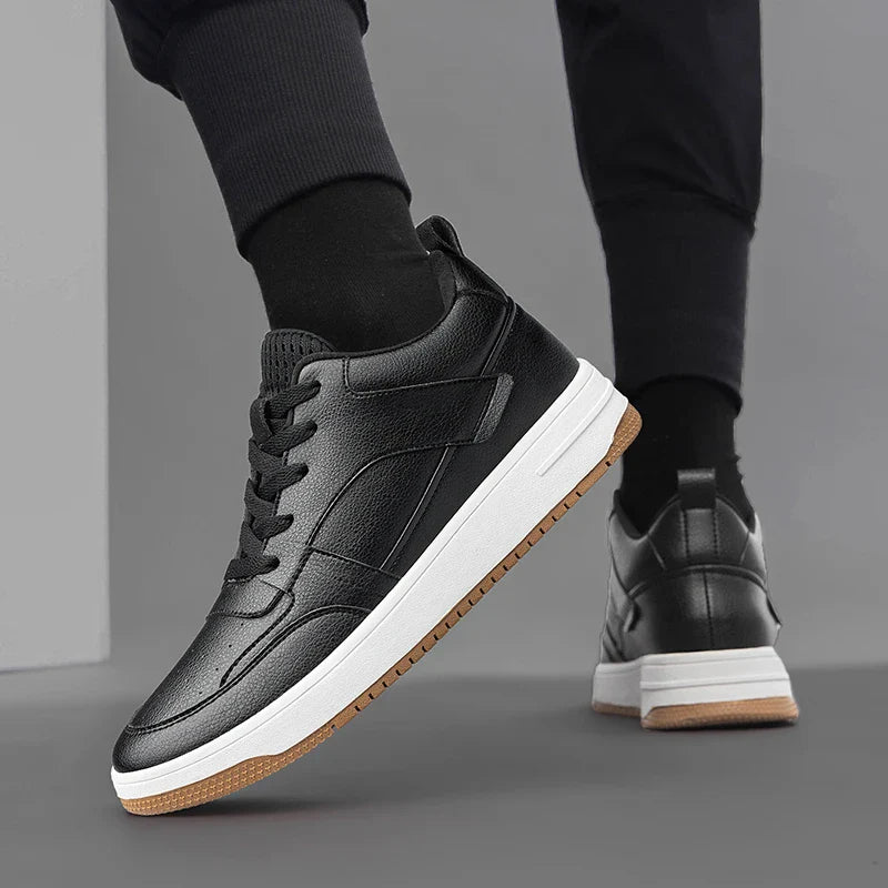 Tênis Casual - Aumenta Altura 10cm - Couro - Preto - Masculino4