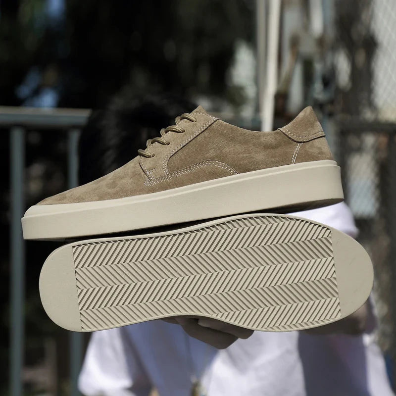 Tênis Casual - Aumenta Altura 5cm - Camurça - Caqui - Masculino2