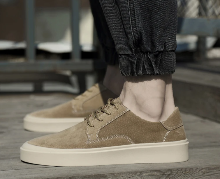 Tênis Casual - Aumenta Altura 5cm - Camurça - Caqui - Masculino3