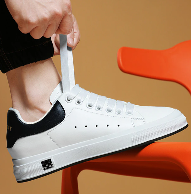 Tênis Casual - Aumenta Altura 6cm - Couro - Branco - Masculino2