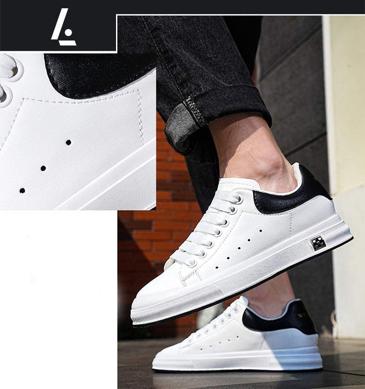 Tênis Casual - Aumenta Altura 6cm - Couro - Branco - Masculino3