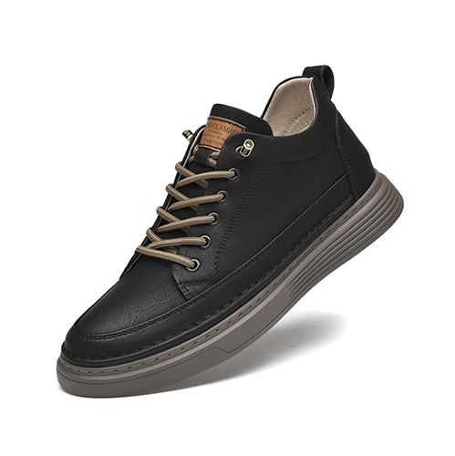 Tênis Casual - Aumenta Altura 6cm - Couro - Preto - Masculino3