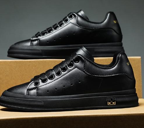 Tênis Casual - Aumenta Altura 6cm - Couro - Preto - Masculino4