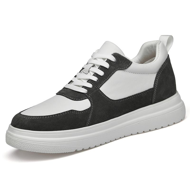 Tênis Casual - Aumenta Altura 8cm - Couro - Cinza - Masculino2