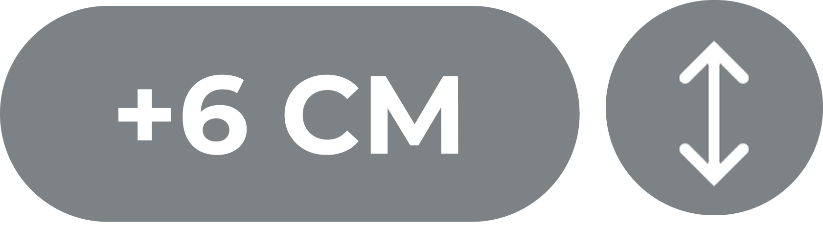 +6 cm de altura
